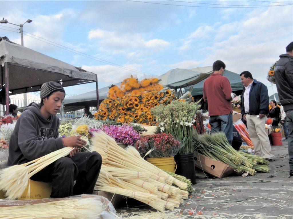 Flowers for sale in the Paloquemao Marketplace, Bogotá