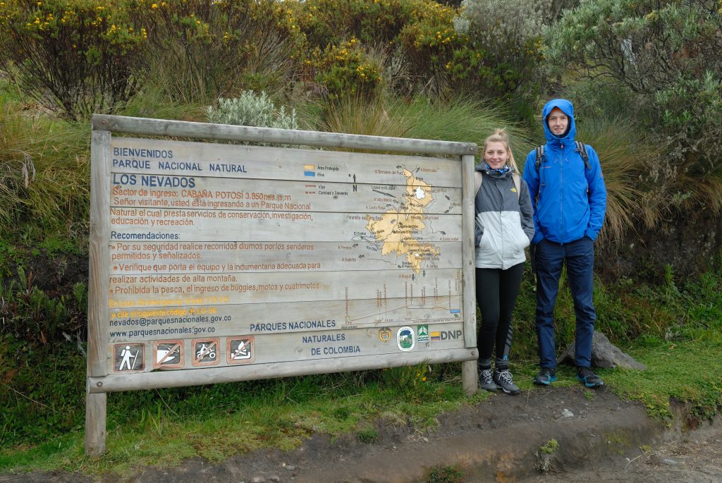 At the entrance to the Parque de los Nevados, Colombia